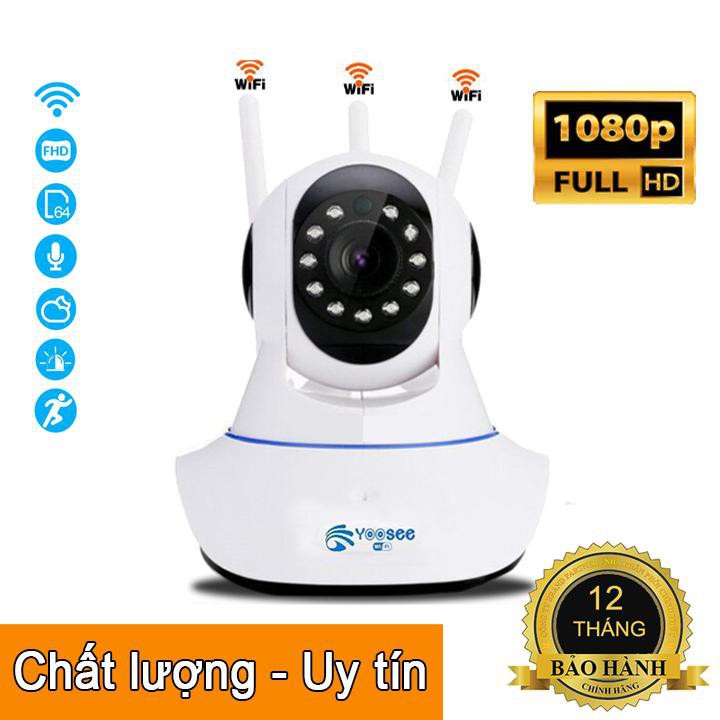 Camera yoosee wifi 3 râu 2.0 - Camera giám sát  có  hỗ trợ tiếng việt,  Kèm thẻ nhớ JVJ  PRO Chất lượng cao, uy tín