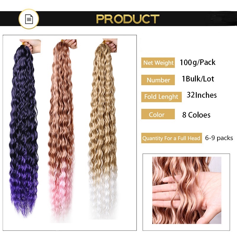 Tóc Giả Thắt Bím Dài 32Inch Bằng Sợi Tổng Hợp Chịu Nhiệt Độ Cao