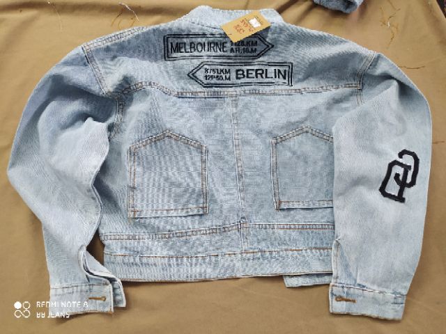 Áo khoác jean nữ xanh nhạt form lững BB dưới 58Kg BerlinMelburn hàng loại 1