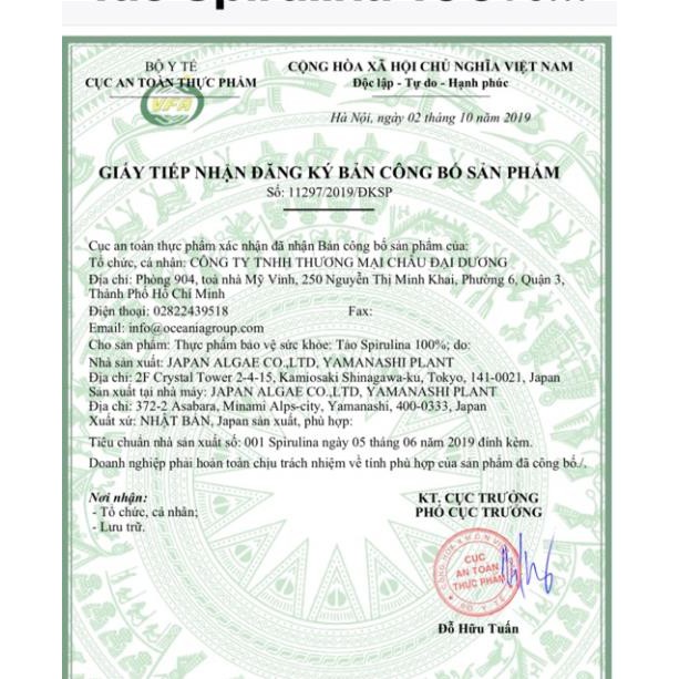 Tảo Xoắn Spirulina Nhật Bản 2200 Viên [Date xa] | Thế Giới Skin Care