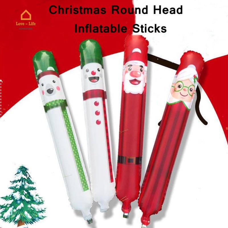 Bong bóng lõi nhôm trong suốt đầu tròn bơm hơi trang trí giáng sinh