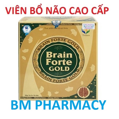 Viên uống bổ não BRAIN FORTE GOLD, giúp tăng cường tuần hoàn máu não, giảm đau đầu, tê bì chân tay, mỏi vai gáy