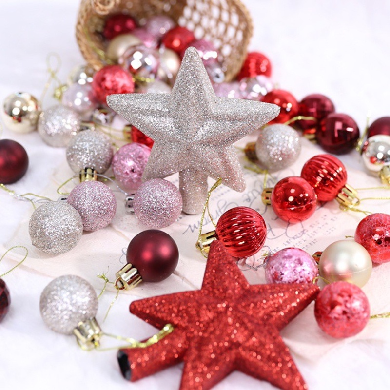 Bộ 30 Quả Châu Nhựa 3cm Trang Trí Cây Thông Giáng Sinh