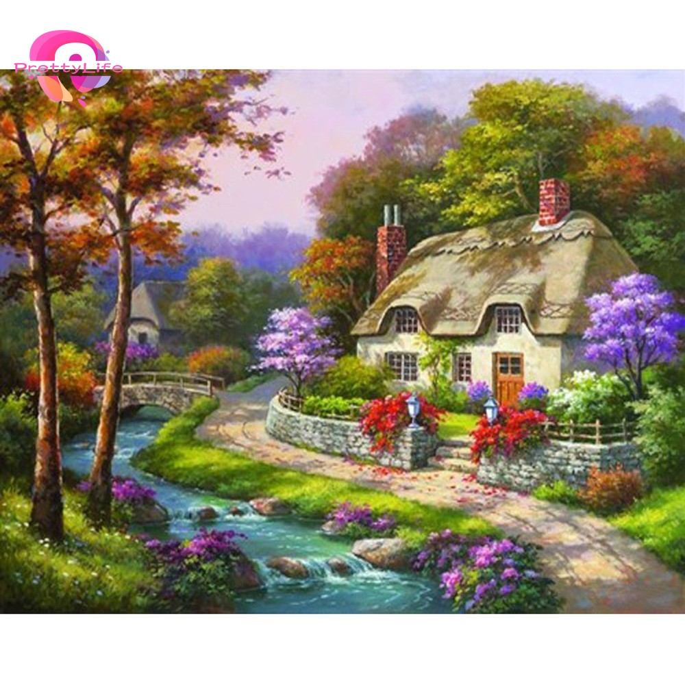 Bộ tranh đính đá 5D họa tiết độc đáo kích thước 40x30cm DIY dùng trang trí