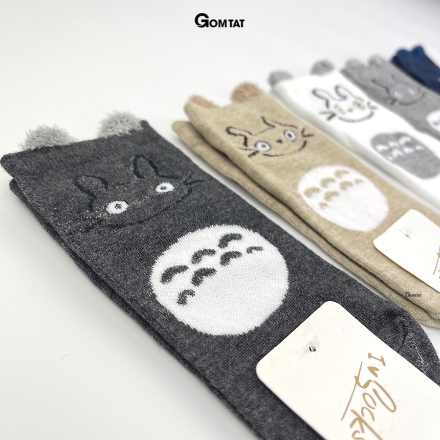 Set 5 đôi tất vớ cổ ngắn nữ GOMTAT, chất liệu cotton hình tai gấu dễ thương phong cách Hàn Quốc - LISU-TAIGAU-01