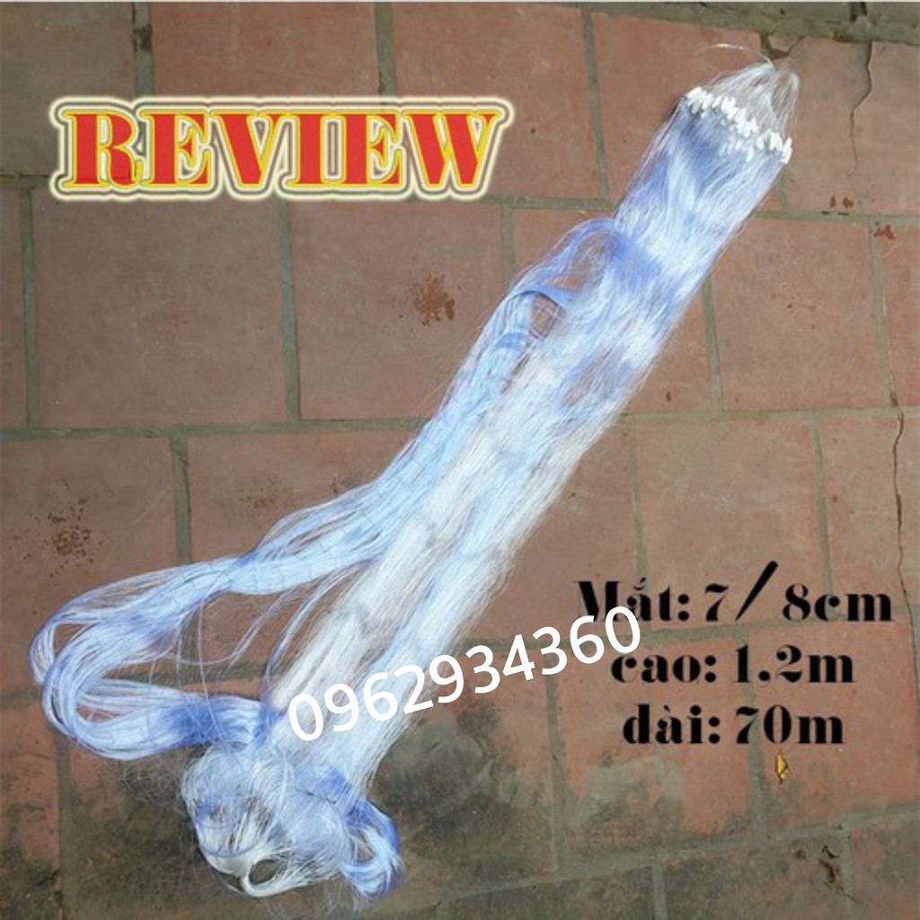 Lưới đánh cá ba màn mắt 8cm cao 1m2 dài 70m