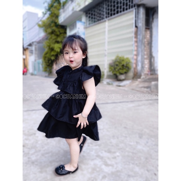 Váy cổ trụ 2 tầng sang chảnh cho bé