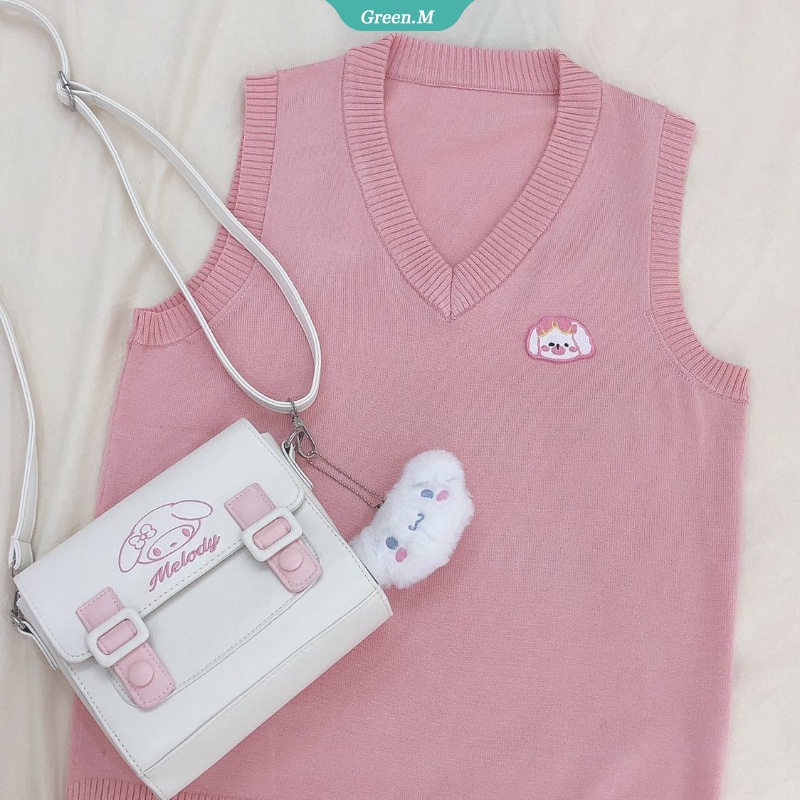 Túi Đeo Vai Bằng Da PU Sức Chứa Lớn Họa Tiết My Melody Kuromi Dễ Thương