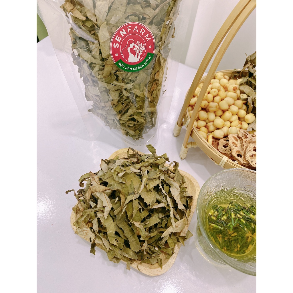 Trà lá sen khô cắt sợi Senfarm - ngủ ngon - thanh nhiệt - giảm cân - Bịch 100g