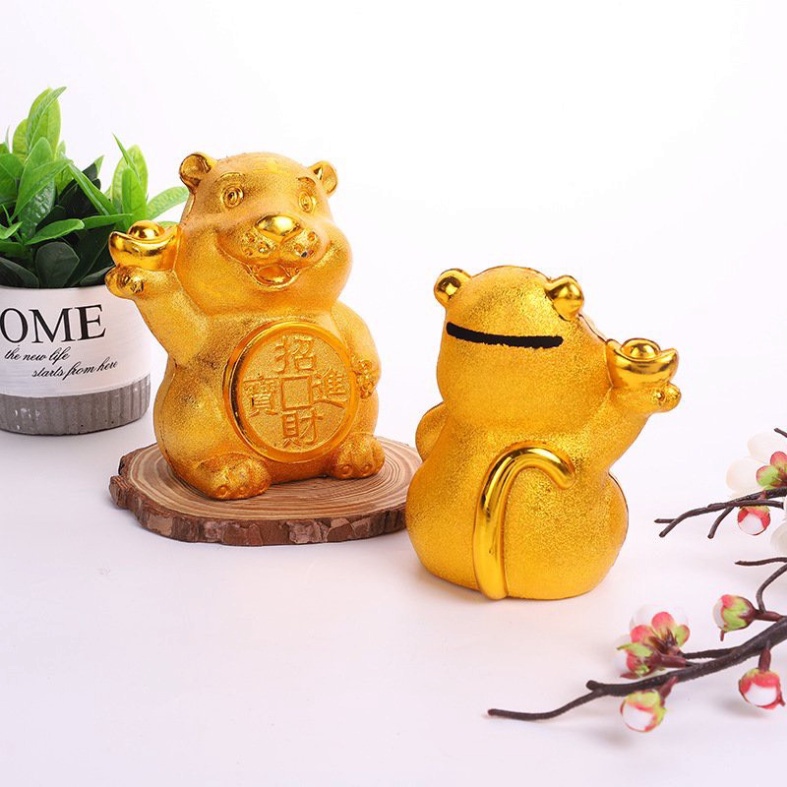 Hổ vàng tài lộc đựng tiền tiết kiệm năm mới - Hổ vàng có nắp đút tiền tiết kiệm may mắn