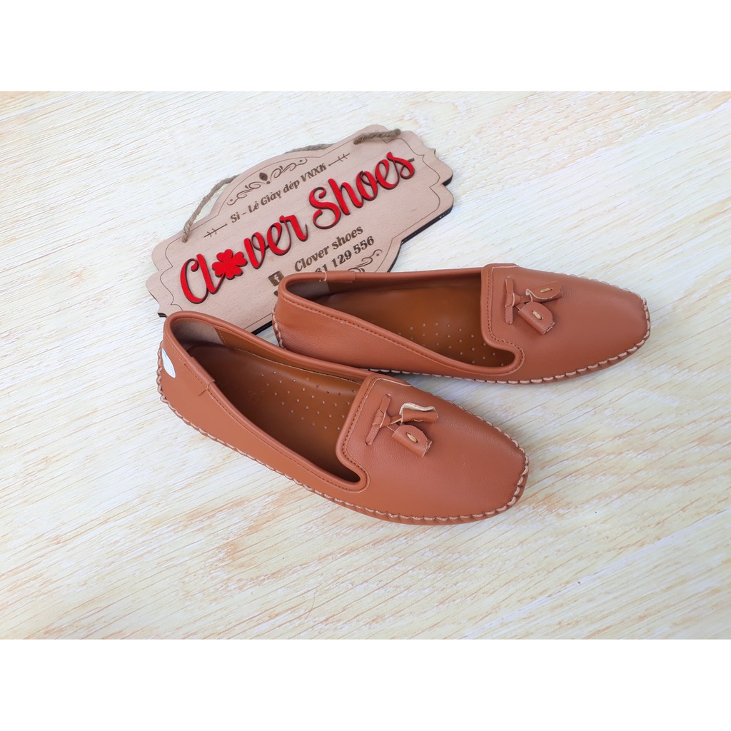 Giày bệt nơ chuông da toàn bộ siêu êm mềm (đen, bò) Daisyo VNXK- G005 | BigBuy360 - bigbuy360.vn