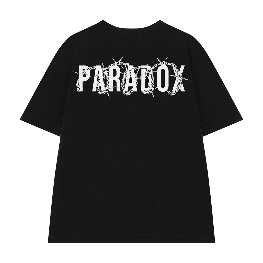 Áo thun form rộng Paradox tay lỡ - Unisex - In hình - LITTLE ANGELS - Màu đen