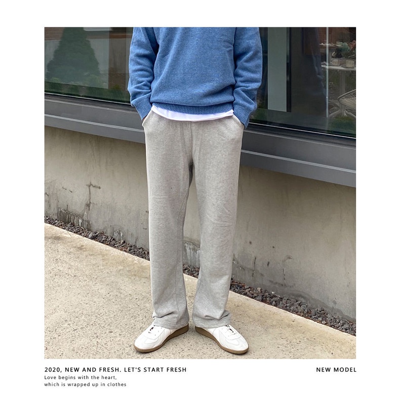 Quần Dài Thể Thao Dáng Rộng Vải Lông Cừu Mỏng Giữ Ấm Thời Trang Mùa Hè Cho Nam