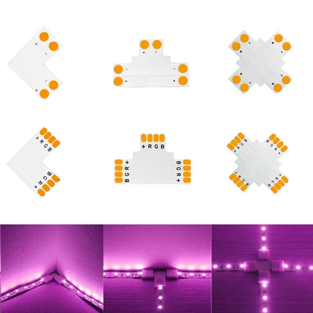 Set 10 Đầu Nối Hình Chữ X / T / L Cho Dây Đèn LED SMD 5050 RGB