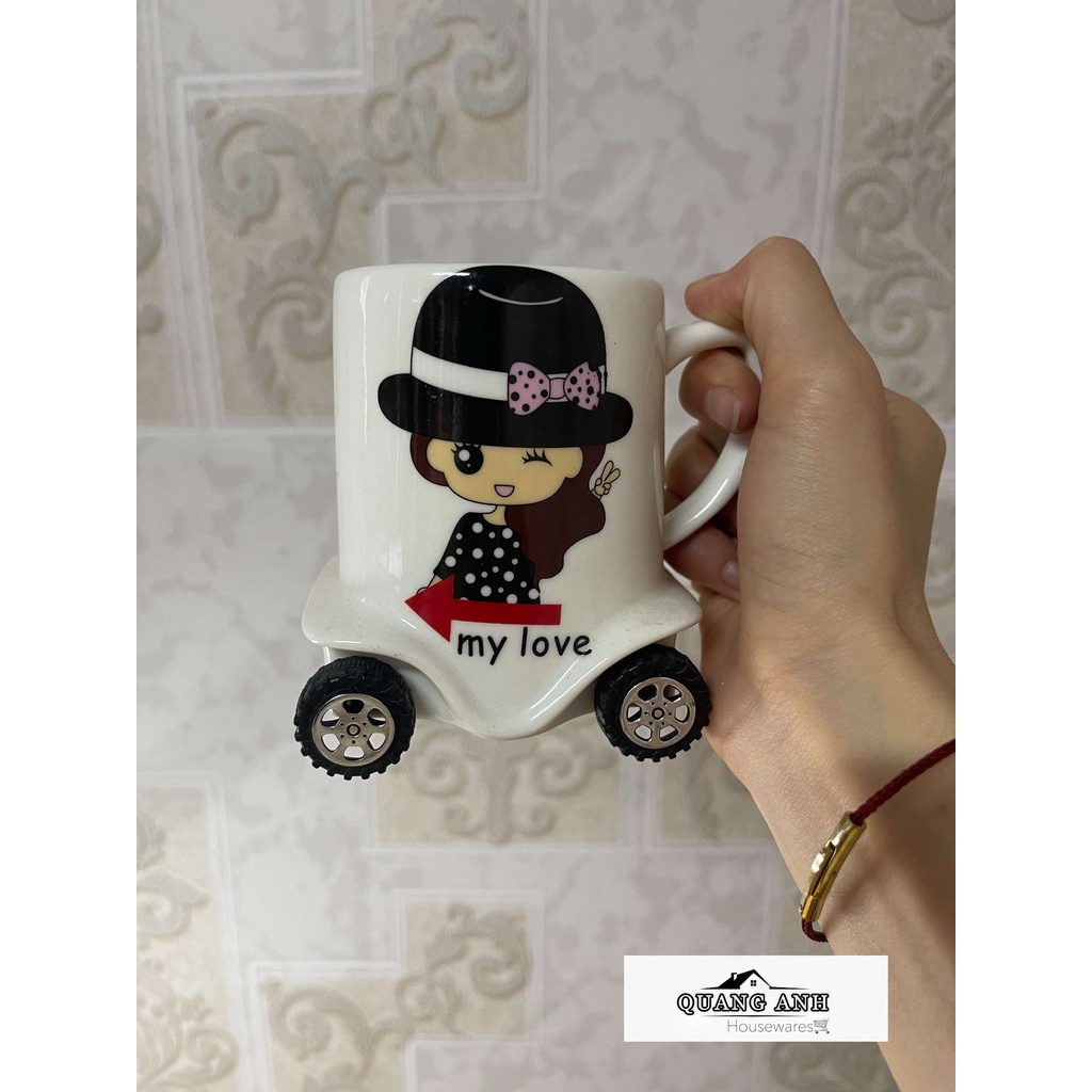 Cốc sứ bánh xe