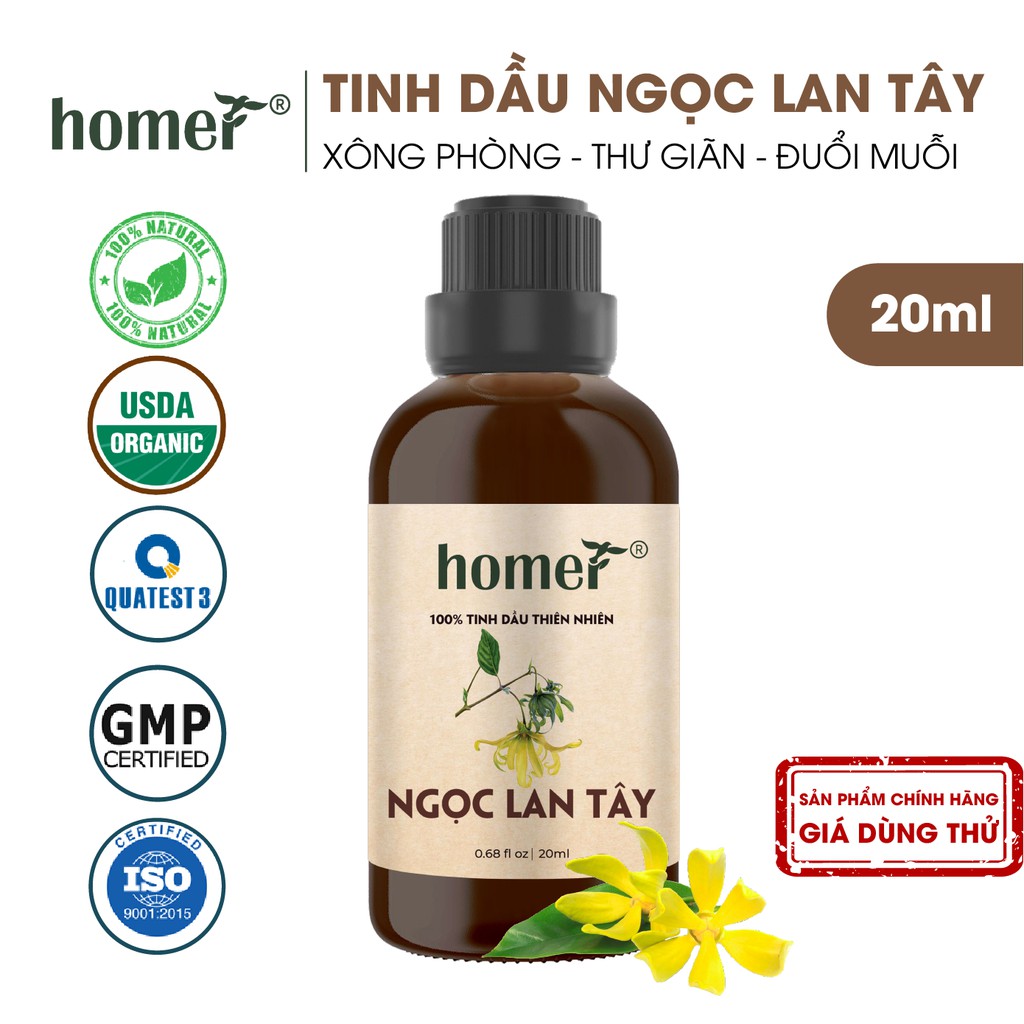 Tinh dầu Ngọc Lan Tây Anh Homer - Ylang Ylang Essential Oil - đạt chuẩn chất lượng kiểm định