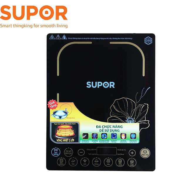 Bếp từ mặt pha lê Supor SDHCB45VN 6  chức năng  cảm ứng siêu mượt hàng chính hãng