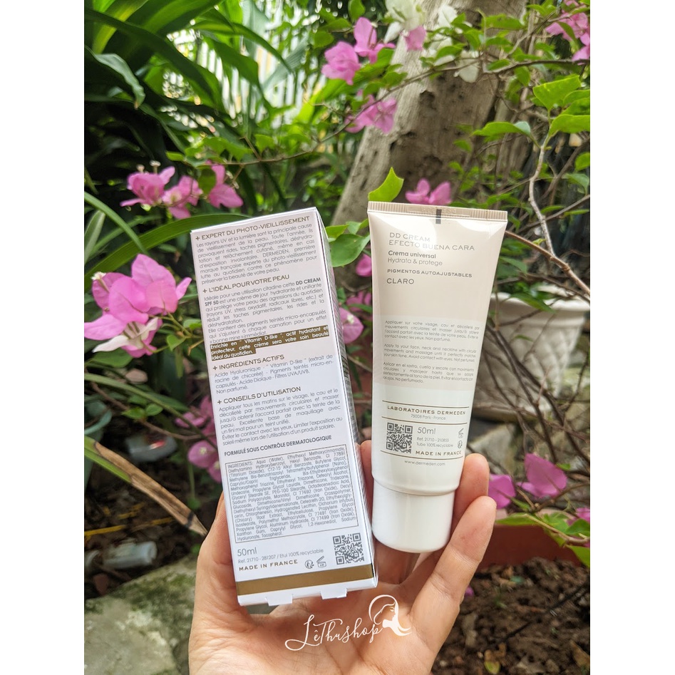 Kem chống nắng, trang điểm và dưỡng da, làm đều màu da, chống lão hóa DermEden DD Cream 50ml SPF 50  PA+++