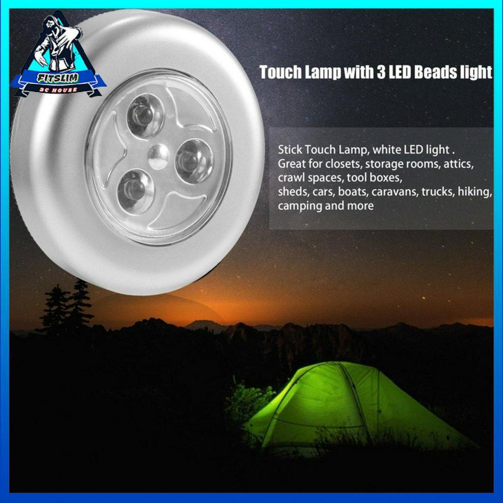 3 đèn LED chạy bằng pin Gậy chạm Đèn cảm ứng Đèn đầu giường Lều Trang chủ