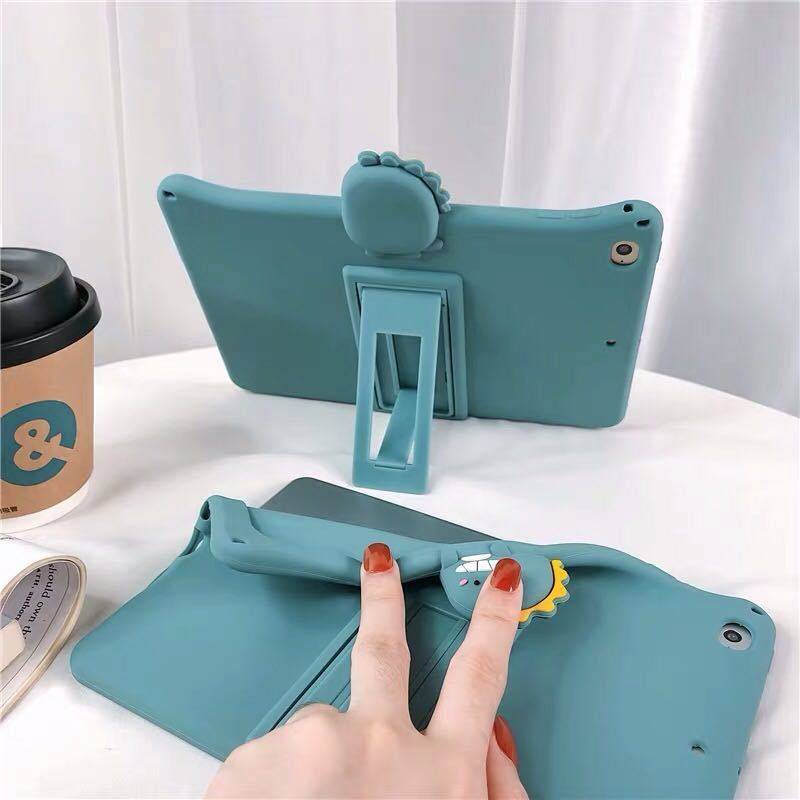 Ốp máy tính bảng silicon mềm kiểu khủng long 3D thích hợp cho Ipad Air 123 Pro Ipad 5th 6th 2017 2018 2019
