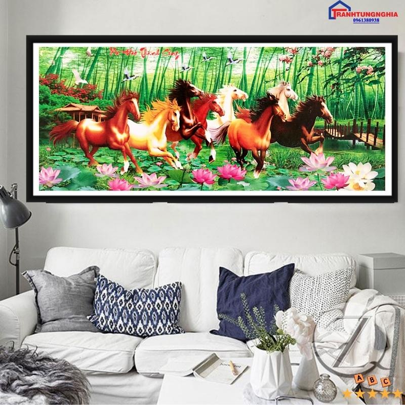 Tranh đính đá ABC mã đáo thành công 1m20 x 60cm