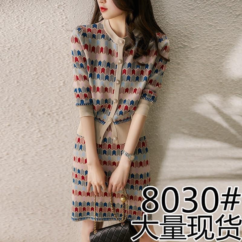 Set váy len hoạ tiết