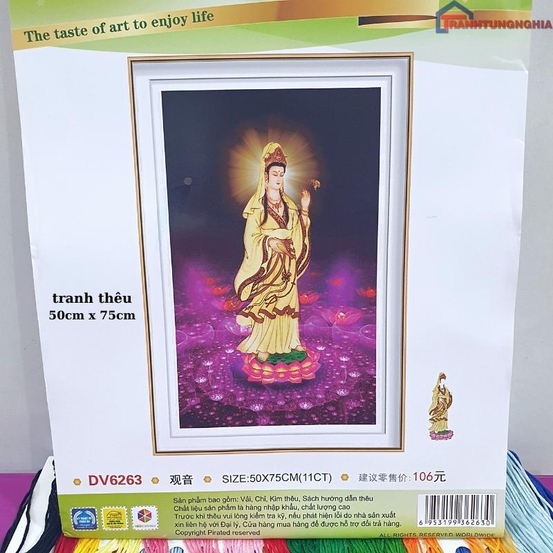 Sale tranh thêu chữ thập quan thế âm bồ tát