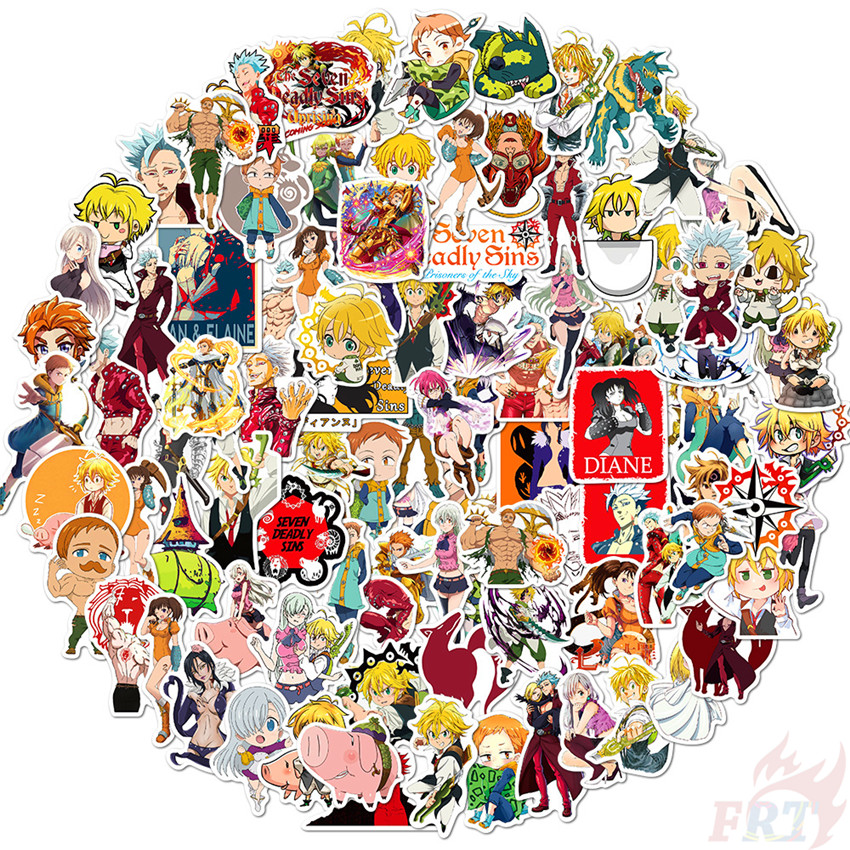 100Pcs/Set ❉ The Seven Deadly Sins - Series A Anime Stickers ❉ Waterproof DIY Fashion Decals Doodle Stickers