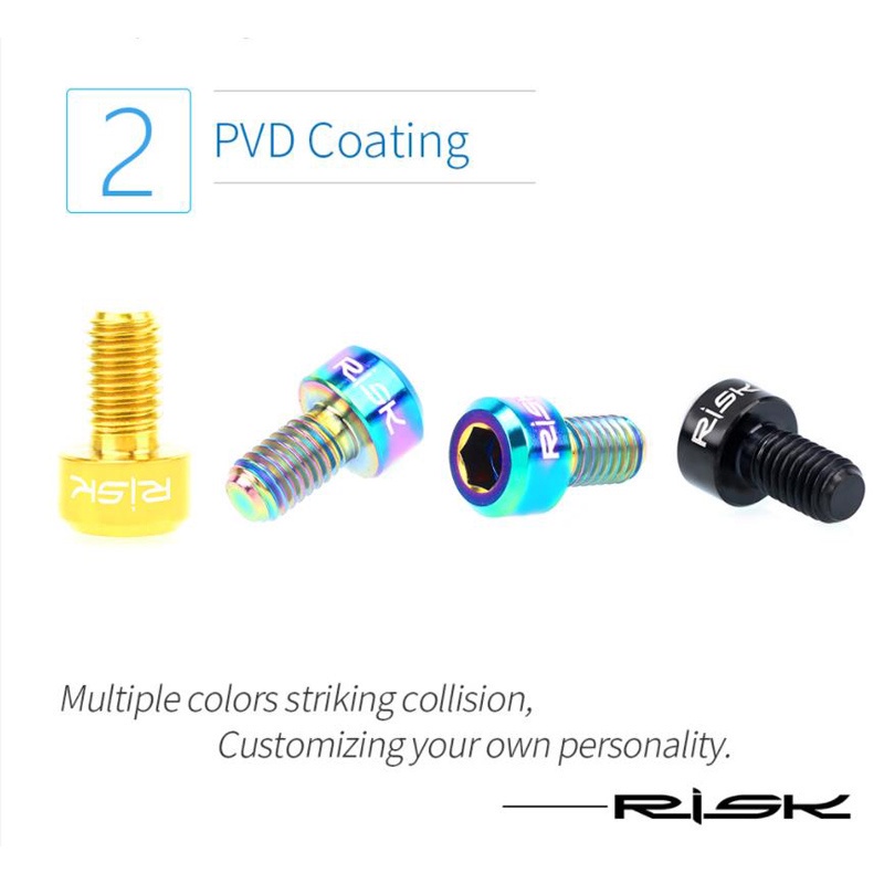 Bộ 2 Chốt Cố Định Dây Cáp Xe Đạp Leo Núi Bằng Hợp Kim Titan M5x9 Mm