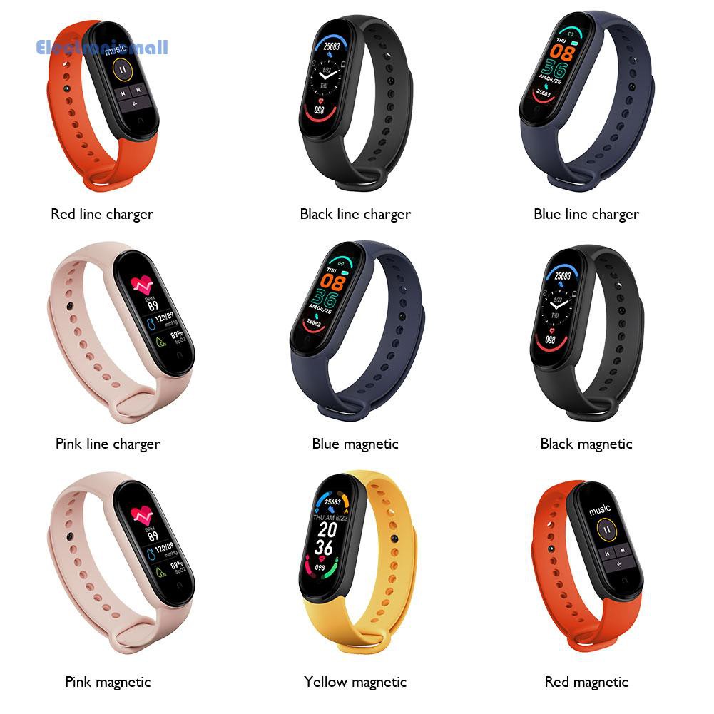 ElectronicMall01 2021 New M6 Fitness Tracker Sport Smart Watch Heart Rate Blood Pressure Monitor Wristband