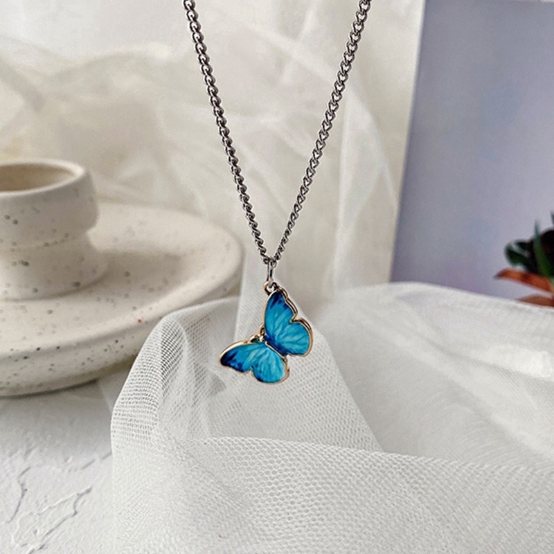 Dây chuyền choker bằng hợp kim trang trí mặt bướm đơn giản cá tính thời trang cho nữ