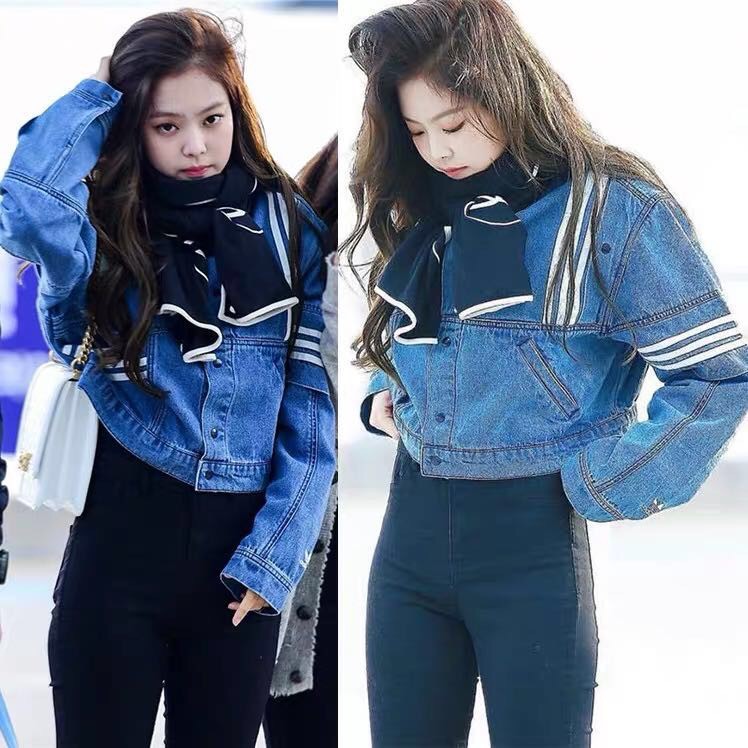 Jennie blackpink Áo Khoác Jeans Thời Trang Dành Cho Nữ