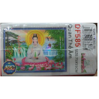 Tranh đính đá quan thế âm df585 - 75x55cm