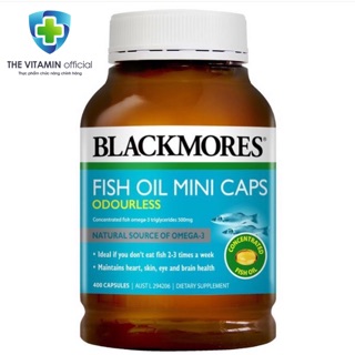 [Chính hãng, có bill] Dầu cá Blackmores Fish Oil Mini Caps Odourless 400 viên của Úc