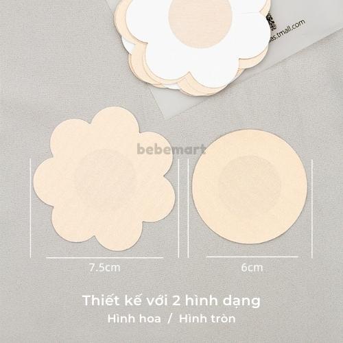 Set 10 Miếng Dán Ti Giấy Hình BEBE CHIC Tròn Hình Hoa Chuyên Dụng Đi Biển, Đi Chơi Thoải Mái