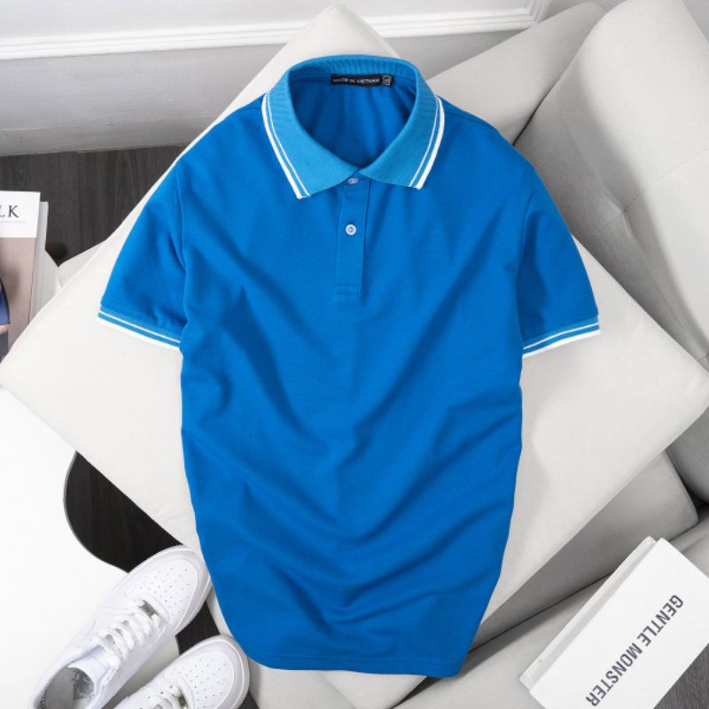 Áo Polo Nam Cổ Bẻ  Tay Ngắn Vải Thun Cá Sấu Cotton Cao Cấp Màu Sắc Sang Trọng Đen Trắng Đỏ Đô Xanh Than Xanh Bích