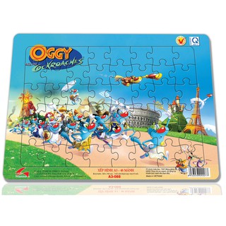 Tranh xếp hình 48 miếng ghép A3-088 Oggy and the CockRoaches Đồ chơi trí tuệ cho bé, Tranh ghép hình tia sáng