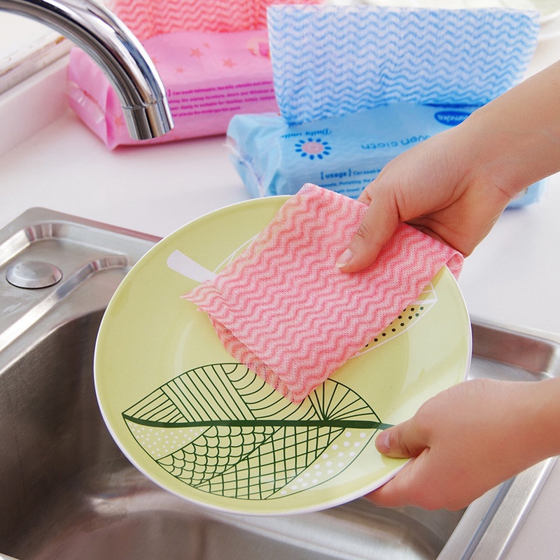 Set 80 Khăn Vải Không Dệt Dùng Một Lần Có Thể Giặt Sạch Dành Cho Gia Đình