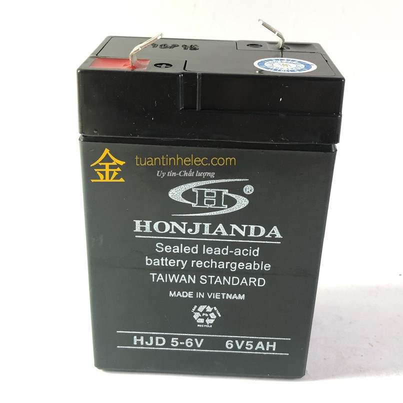 Bình ắc quy các loại Honjianda 6v- 5Ah, PA 6-4.5 Ah.... cho quạt sạc, quạt tích hợp.# phụ tùng thay thế
