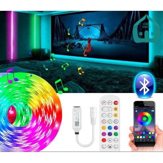 Đèn Led dây RGB 5050 nháy theo nhạc điều khiển bằng App điện thoại qua Bluetooth dài 3m,5m, 10m | BigBuy360 - bigbuy360.vn
