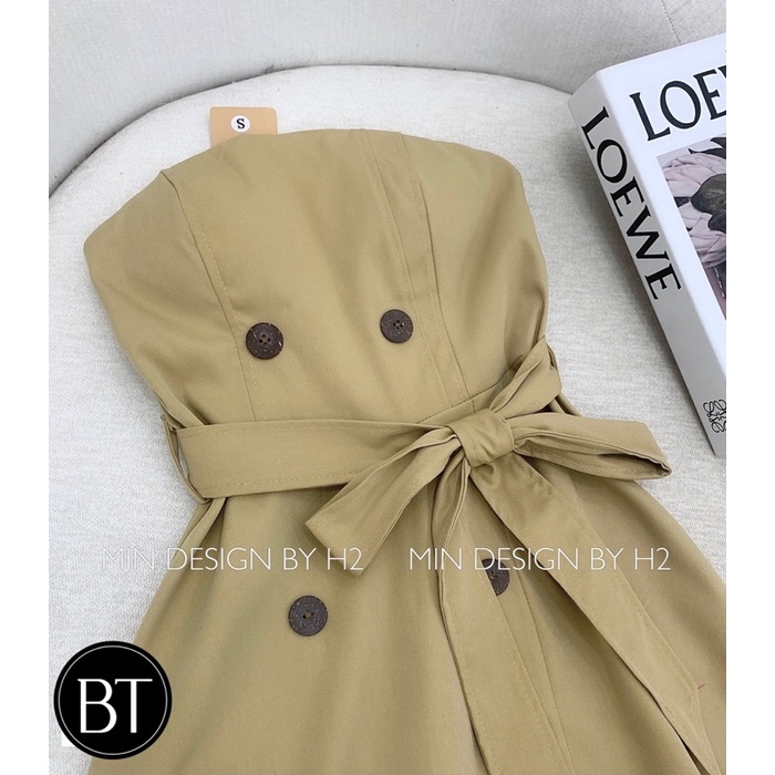 Váy Kaki Quây Kèm Đai Eo MIN • Melanie Boutique