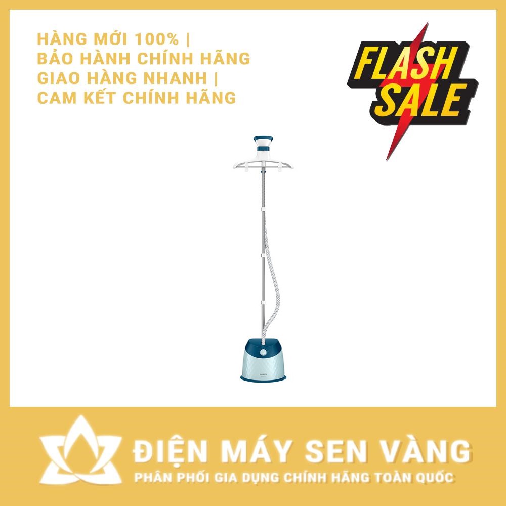 [CHÍNH HÃNG] BÀN ỦI HƠI NƯỚC ĐỨNG PHILIPS GC518 1.6L 1600W - 5 CHẾ ĐỘ - MẶT ĐẾ SILICON - TỰ LÀM SẠCH (Màu xanh)