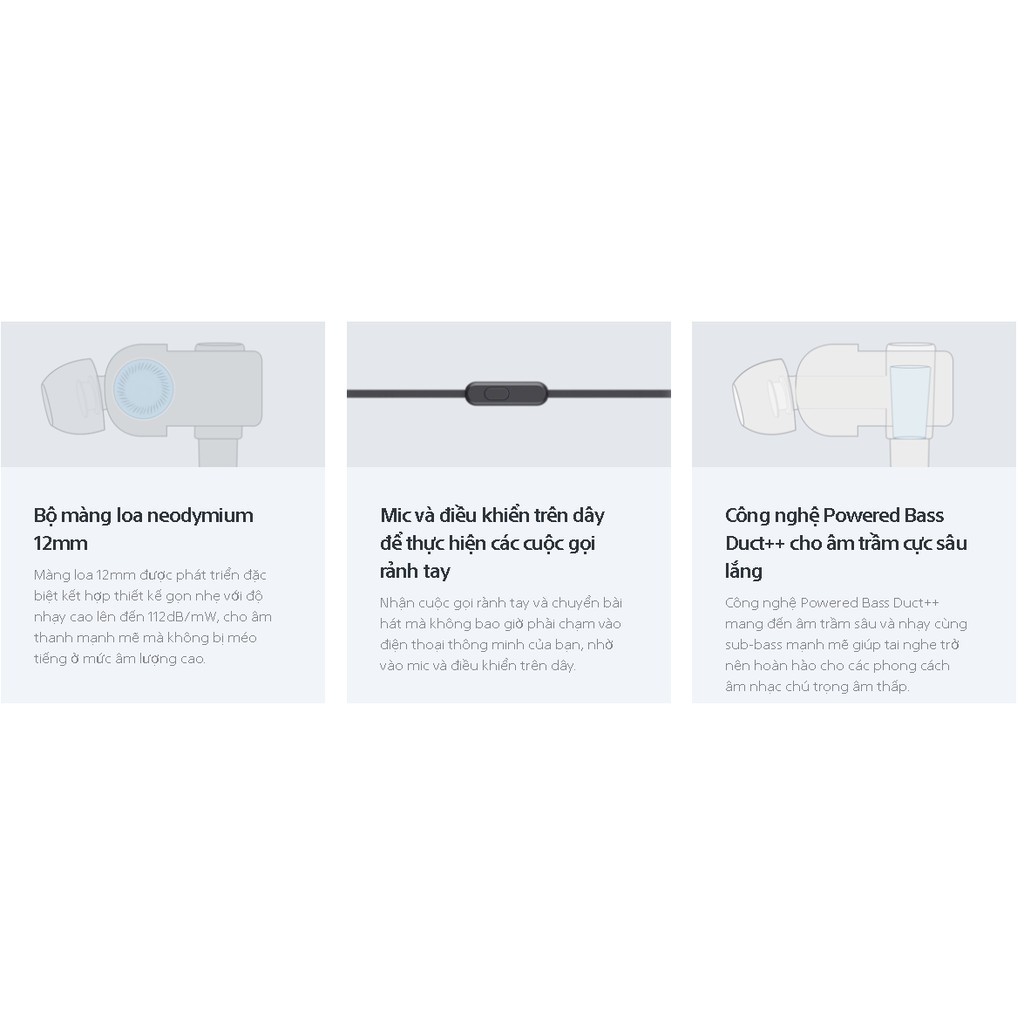 Tai Nghe Nhét Tai Có Mic SONY EXTRA BASS XB55AP - Âm Bass SIêu Mạnh - Hãng Phân Phối Chính Thức