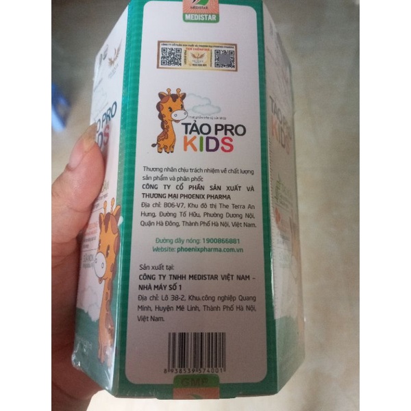 siro ăn ngon cho bé tảo pro kids phoenix pharma, tảo xoắn, tăng đề kháng, tặng sữa rửa mặt