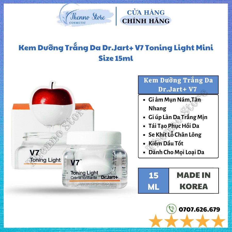 Kem Dưỡng Trắng Da Dr.Jart+ V7 Toning Light Mini Size 15ml