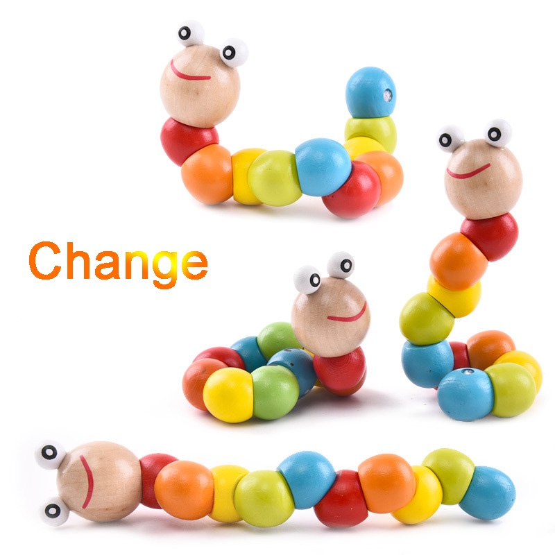Đồ Chơi Xếp Hình Côn Trùng Bằng Gỗ Nhiều Màu Cho Bé