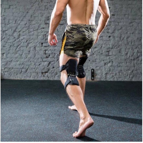 Bộ 2 khung trợ lực đầu gối giúp bảo vệ và kéo dãn khớp gối sử dụng cơ chế đòn bẩy làm giảm áp lực cho đầu gối
