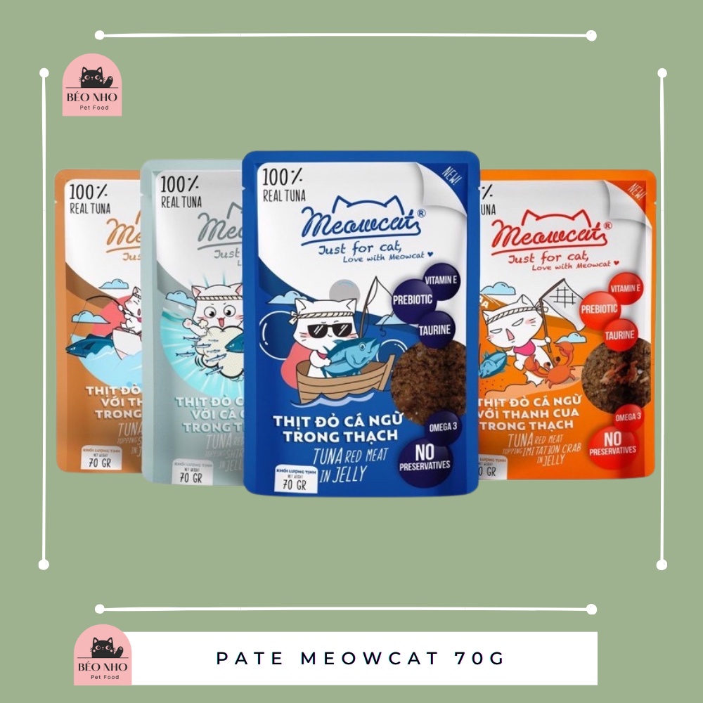 Pate Meowcat cho mèo từ thịt đỏ cá ngừ (9 vị) -70g