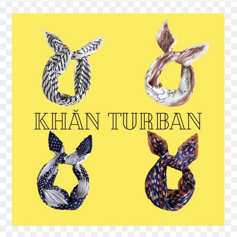 Khăn choàng cổ xếp ly thanh lịch Khăn turban lụa dập ly