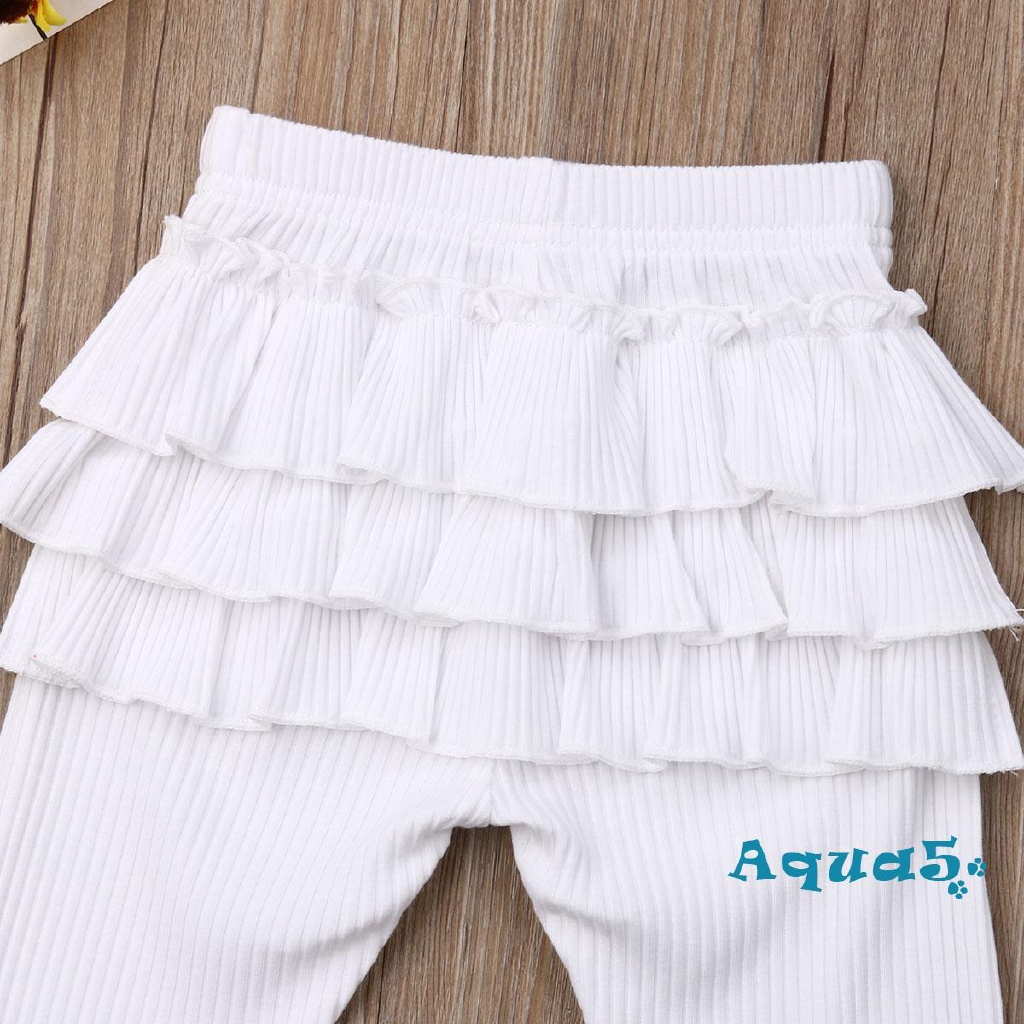 ✿ℛUK Sell Newborn Kids Baby Girl Solid Ruffle Leggings Bottoms Long Pants Trousers